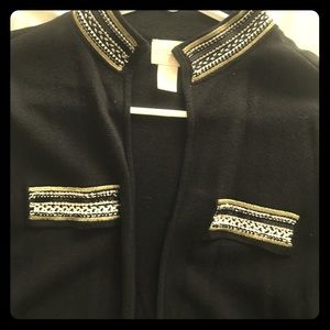 Black Chico's sweater embellished sleeve SIZE 1